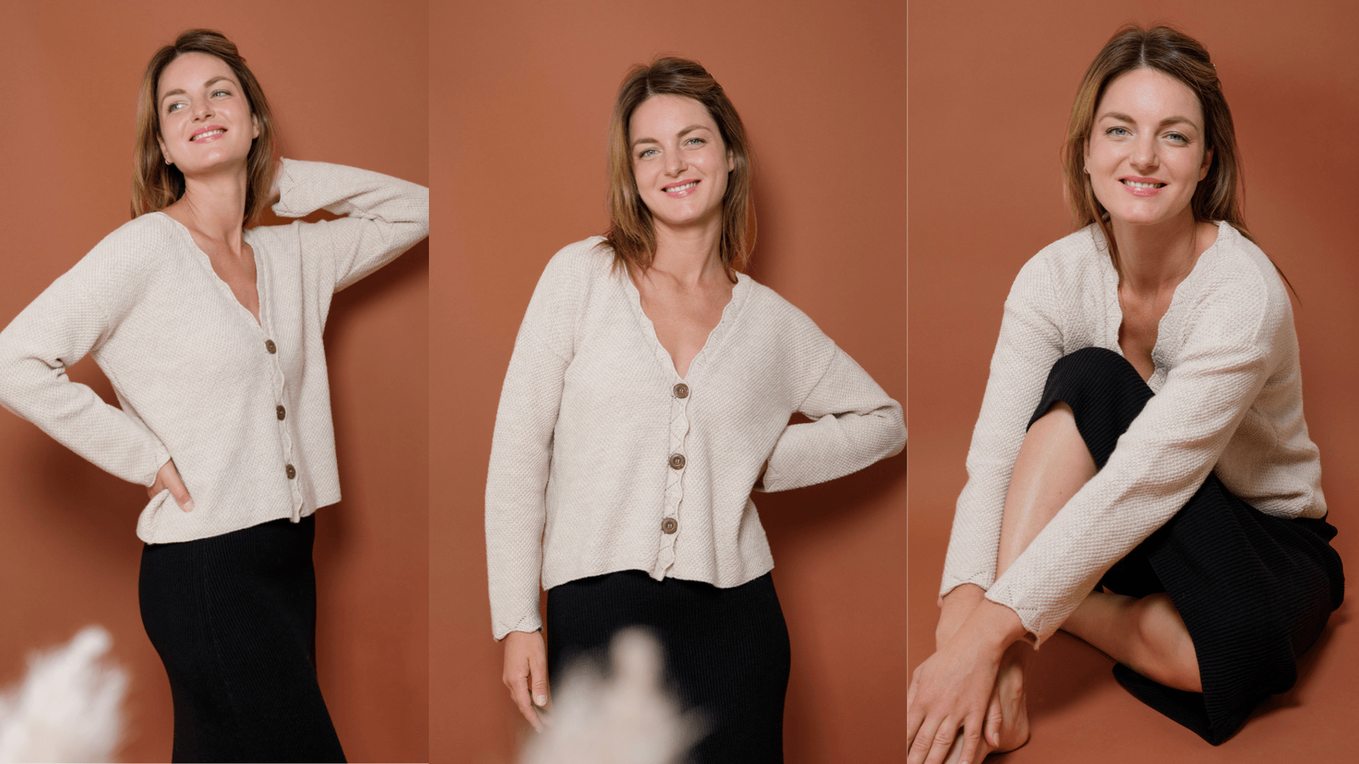 gilet beige 100% laine mérinos boutons coco fabriqué en france marque éco responsable